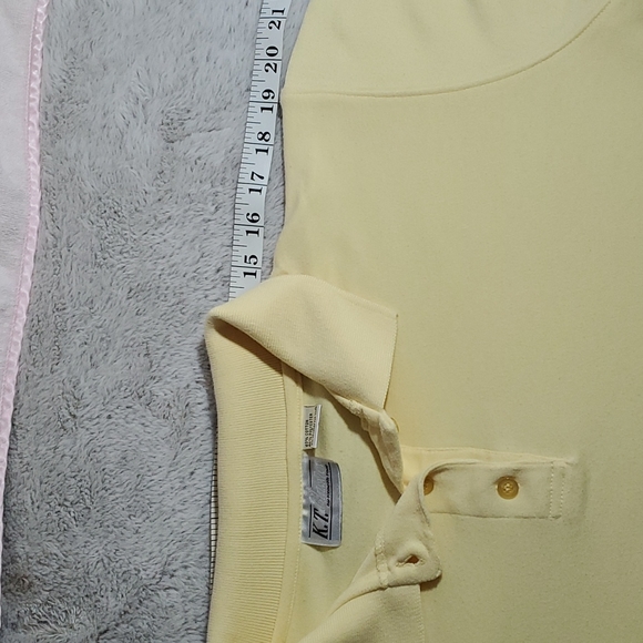KENNETH TOO! K.T. Classics Womens Yellow 3-button Sport Golf Tennis Shirt-Sz L - Picture 8 of 10